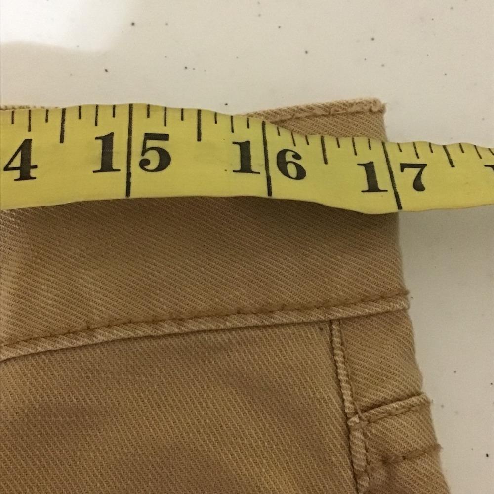 Jordache Khaki Stretch Skirt Juniors Size 11 12 Frayed Hem Embroidered Pockets - Picture 6 of 7